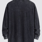 Relax Fit Long Sleeve Washed Distressed T-Shirt