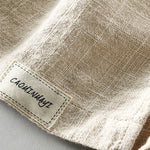 Linen Cotton Blend Drawstring Striped Shorts
