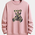 Camouflage Dissolving Bear Print Relax Fit Sweatshirt