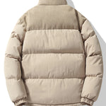Corduroy Patchwork Puffer Jacket