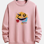 Graffiti Smiley Face Print Relax Fit Sweatshirt