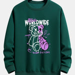 Graffiti Slogan Bear Print Relax Fit Sweatshirt