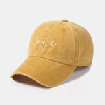 Keep Smiling Letter Casual Versatile Washed Cotton Baseball Cap