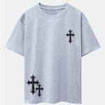 Cross Print Drop Shoulder Oversize T-Shirt