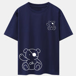 Bear Print Drop Shoulder Oversize T-Shirt