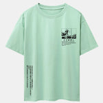 Waves Ukiyo-e Slogan Print Drop Shoulder Oversize T-Shirt