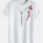 Slogan Floral Print Cotton Arc Hem T-Shirt