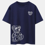 Cartoon Bear Print Drop Shoulder Oversize T-Shirt