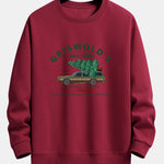 Car Christmas Tree Print Relax Fit Sweatshirt