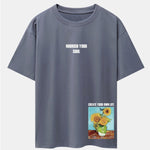 Sunflower Slogan Print Drop Shoulder Oversize T-Shirt