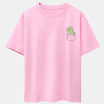 Pocket Dinosaur Print Drop Shoulder Oversize T-Shirt