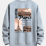 Paris Cityscape Print Relax Fit Sweatshirt