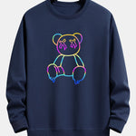 Gradient Dissolving Bear Print Relax Fit Sweatshirt