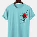 Splash Ink Rose Print T-Shirt