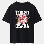 Tokyo Cherry Blossoms Back Print Heavy Weight Oversize T-Shirt