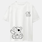 Bear Print Drop Shoulder Oversize T-Shirt