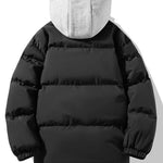 Contrast Detachable Hooded Puffer Coat