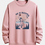Jesus Plays Basketball Print Relax Fit Sweatshirt