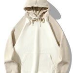 Paneled Corduroy Raglan Sleeves Hoodie