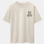 Bear On Vacation Print Drop Shoulder Oversize T-Shirt