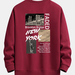 New York Cityscape Back Print Relax Fit Sweatshirt