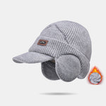 Outdoor Plush Warm Knitted Earflaps Baseball Cap