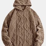 Geometric Jacquard Teddy Fleece Hoodie