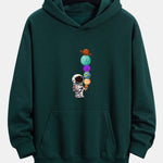 Planet Astronaut Print Relax Fit Hoodie