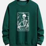 Cat Skeleton Print Relax Fit Sweatshirt
