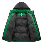 Contrast Hooded Puffer Coat