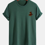 Regular Fit Teddy Bear Print Cotton T-Shirt