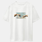 Create Adam Print Heavy Weight Oversize T-Shirt & Corduroy Shorts