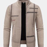 Striped Pattern Zip Sweater