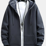 Plush Lined Relax Fit Zip Hoodie