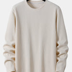 Long Sleeve Muscle Fit Knit Ribbed T-Shirt