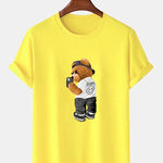 Selfie Bear Print Print T-Shirt