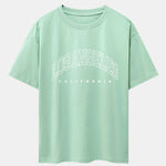 Los Angeles Letter Print Drop Shoulder Oversize T-Shirt
