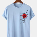Splash Ink Rose Print T-Shirt