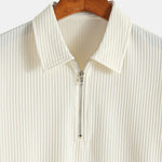 Muscle Fit Ribbed Half Zip Polo