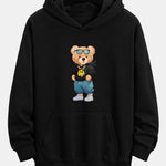 Hip Hop Bear Print Relax Fit Hoodie