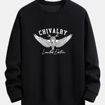 Wings Motorcycle Print Relax Fit Sweatshirt
