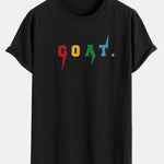 Goat Print Cotton Arc Hem T-Shirt