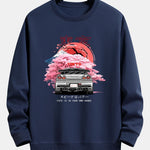 Tokyo Sakura Car Print Relax Fit Sweatshirt