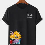 Regular Fit Graffiti Bear Print T-Shirt