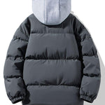 Contrast Detachable Hooded Puffer Coat
