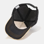 Slogan Patch Washed Distressed Baseball Cap