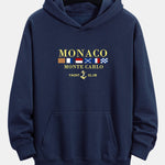 Monaco Slogan Print Relax Fit Hoodie
