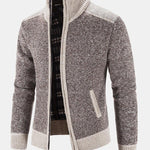 Contrast Zip Up Sweater