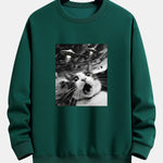 Universe UFO Cat Print Relax Fit Sweatshirt