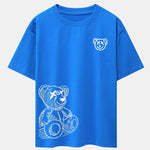 Cartoon Bear Print Drop Shoulder Oversize T-Shirt
